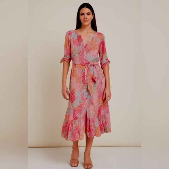 Talbots Dresses & Skirts - NWOT Cottage Core Talbots Floral Clustered Garden Belted Shirt Dress 6 Bloomcore
